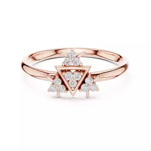 Round Diamond Tringle Shape Engagement Woman Ring 3DM STL Video