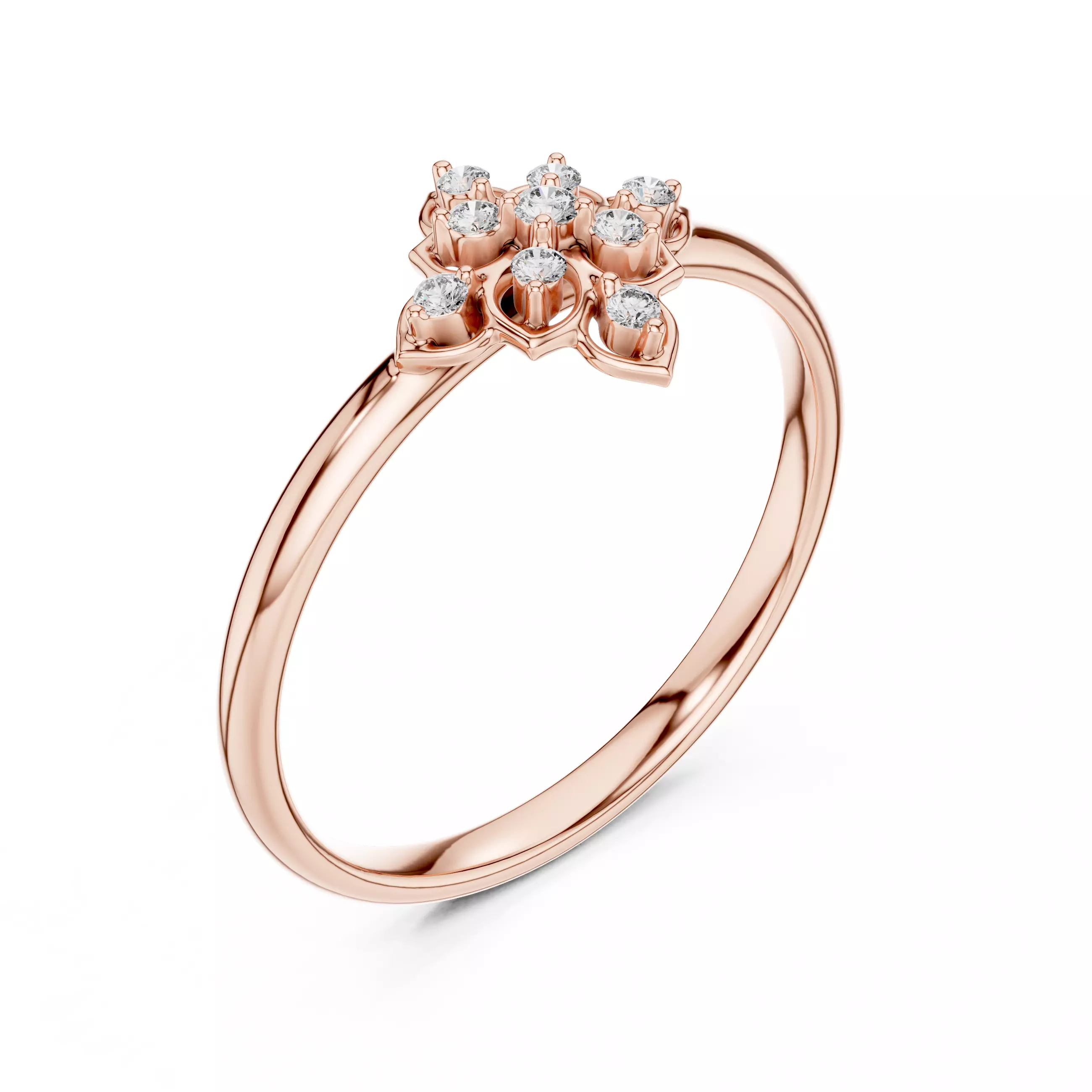 Round Cut Diamond Kite Shape Engagement  Ring 3DM STL Video 3D print model_4