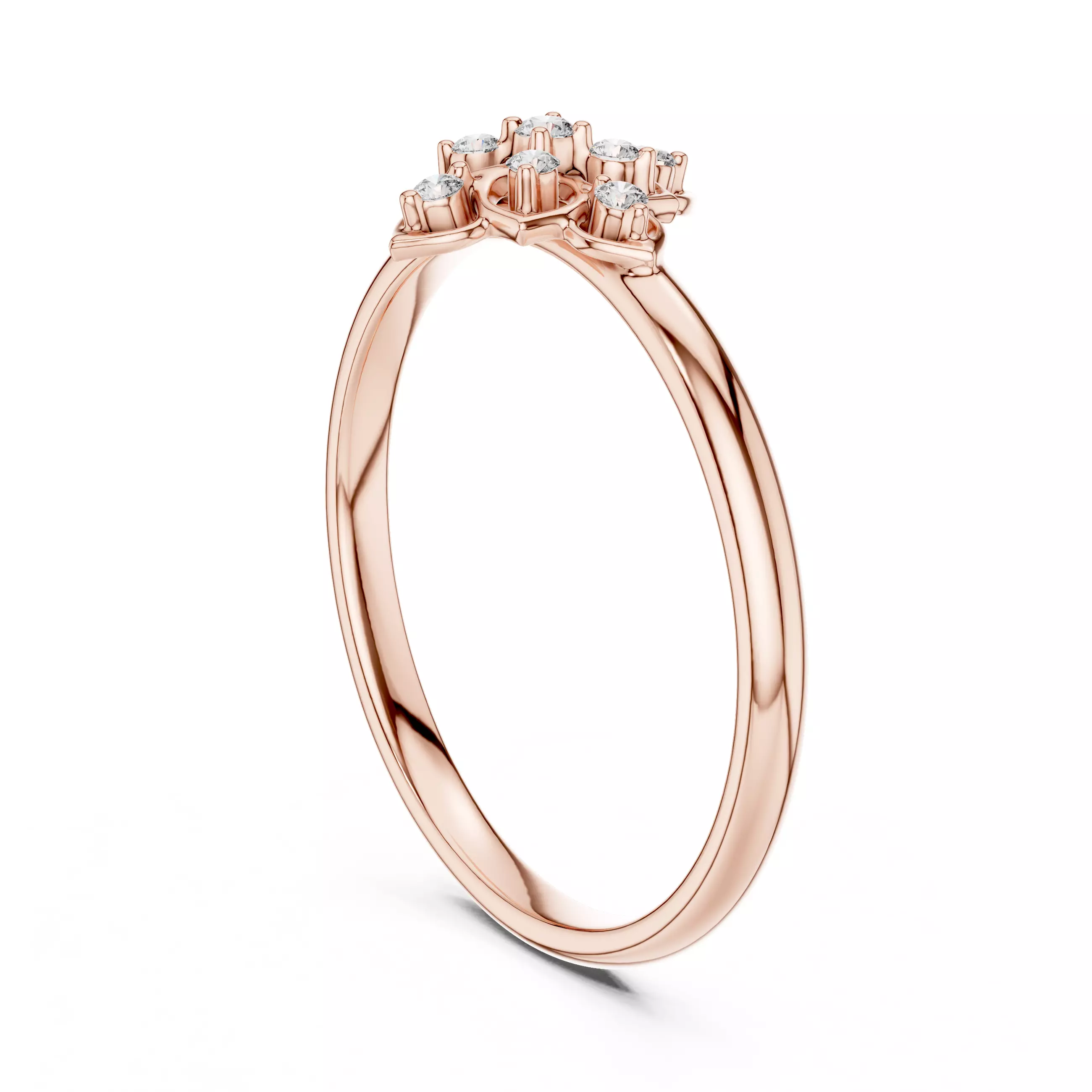 Round Cut Diamond Kite Shape Engagement  Ring 3DM STL Video 3D print model_3