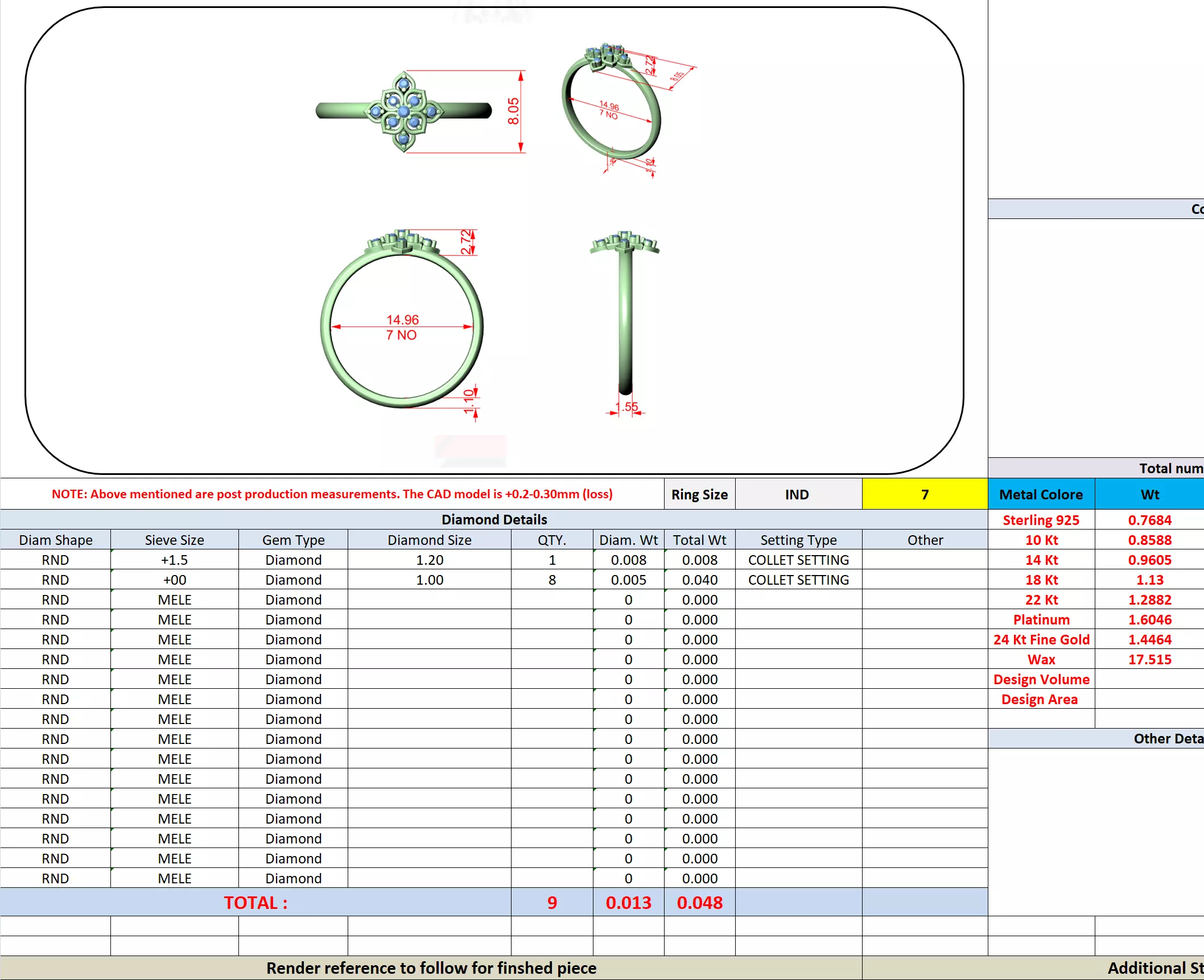 Round Cut Diamond Kite Shape Engagement  Ring 3DM STL Video 3D print model_13