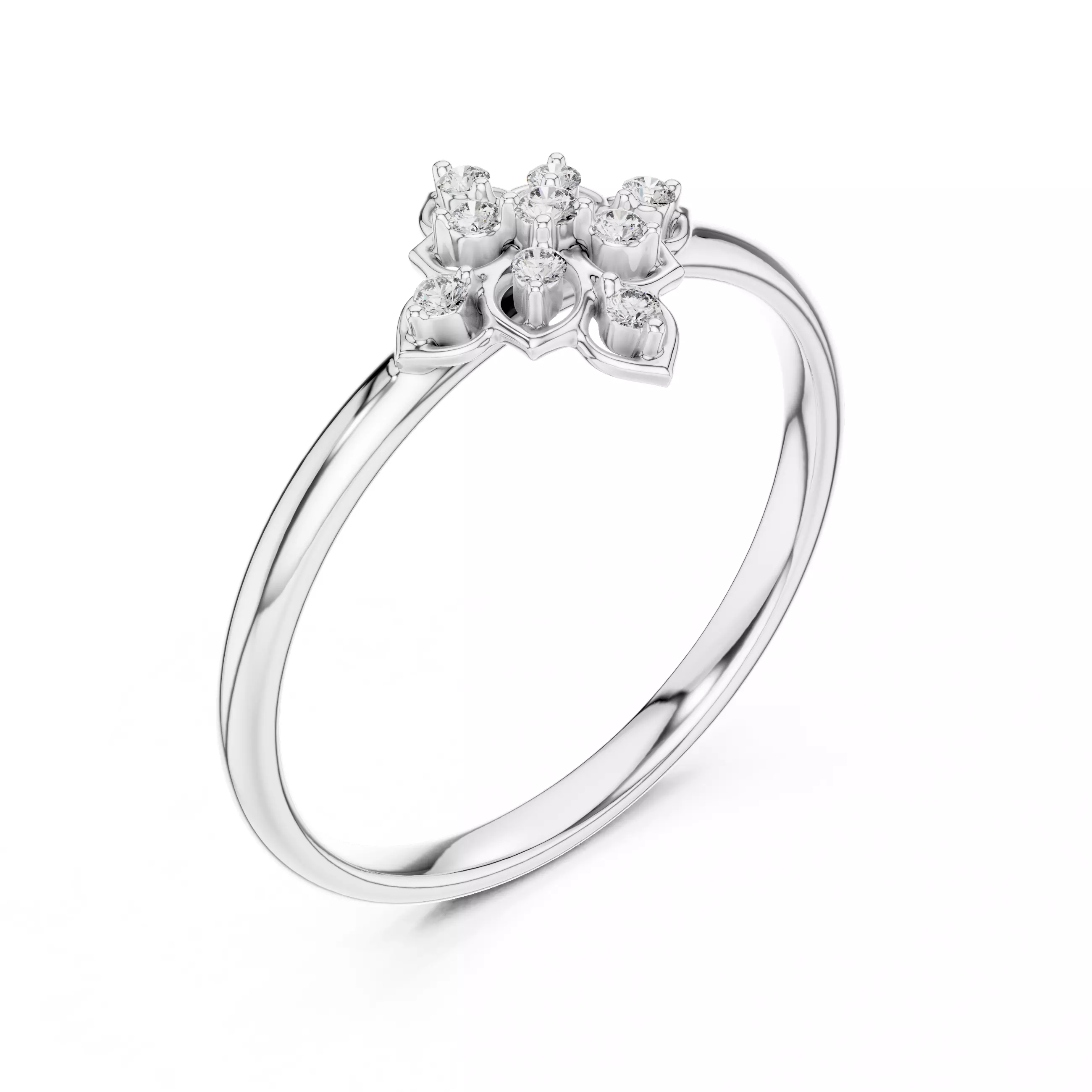 Round Cut Diamond Kite Shape Engagement  Ring 3DM STL Video 3D print model_10