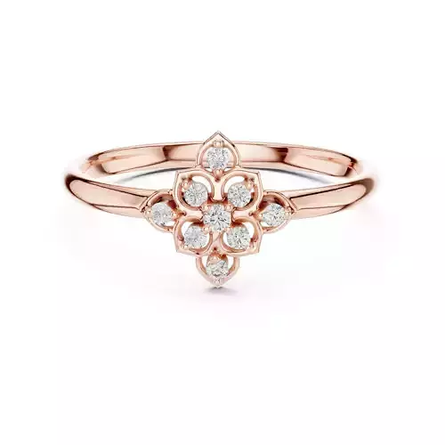 Round Cut Diamond Kite Shape Engagement  Ring 3DM STL Video 3D print model