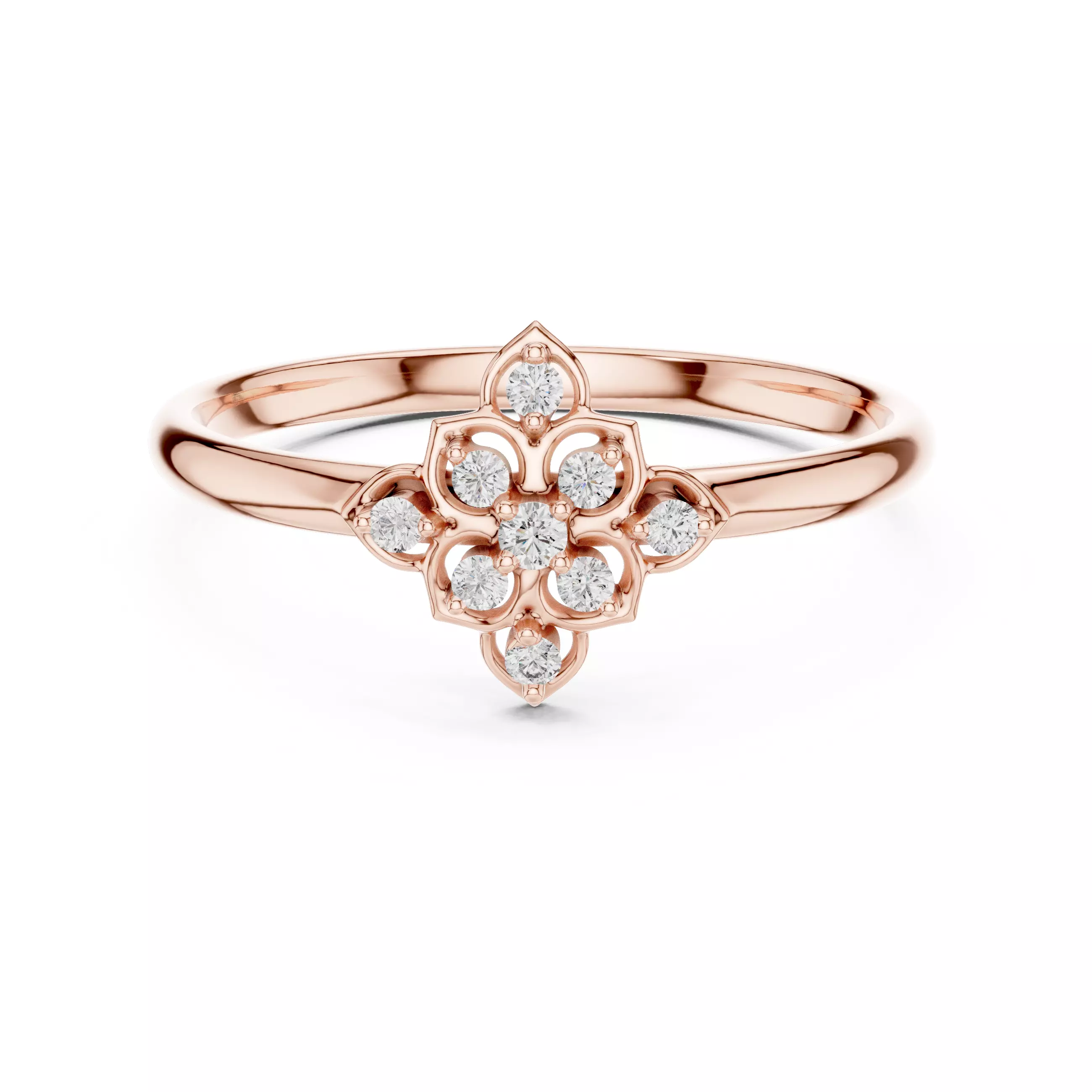 Round Cut Diamond Kite Shape Engagement  Ring 3DM STL Video 3D print model_0