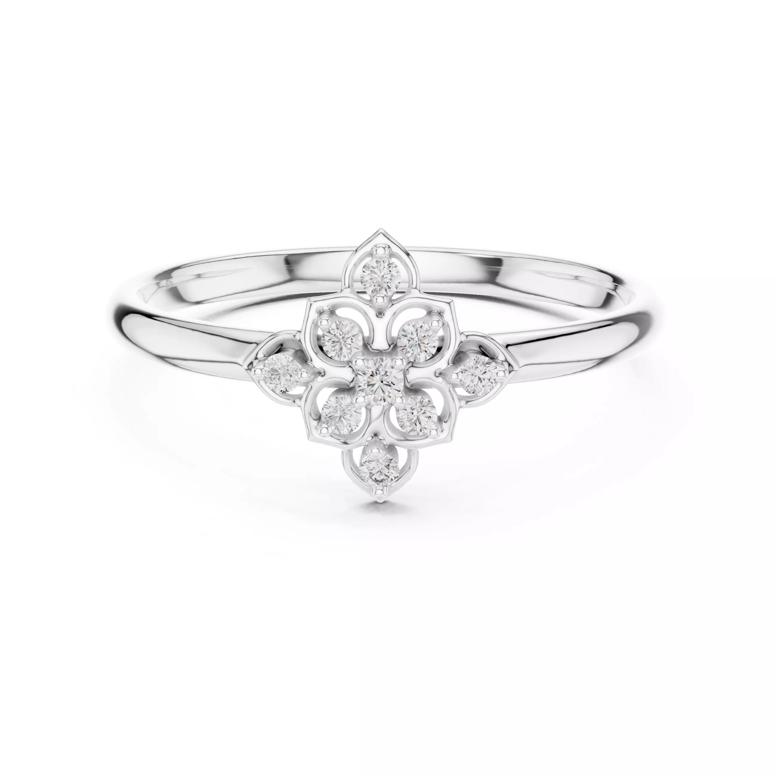 Round Cut Diamond Kite Shape Engagement  Ring 3DM STL Video 3D print model_2