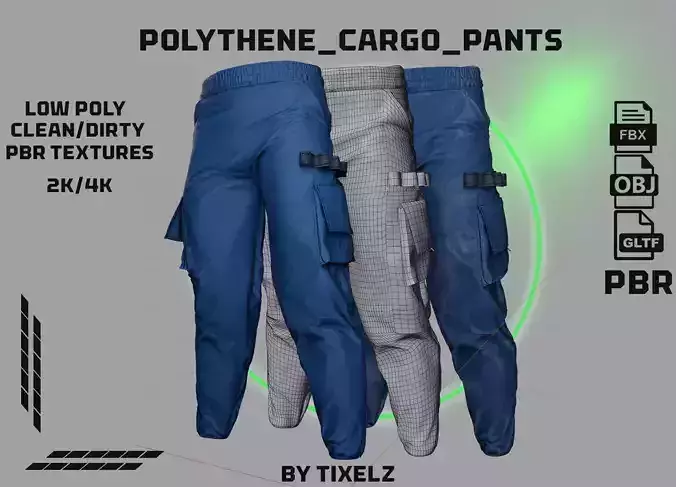men and women cloth  - Polythene Cargo Pants