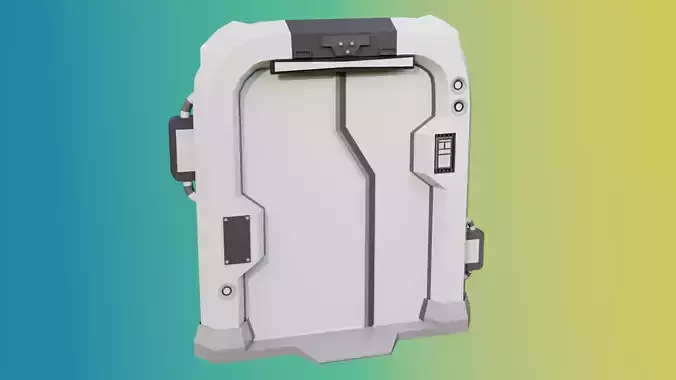 Sci-Fi Door with OpeningClosing Animation 3D Blender Model