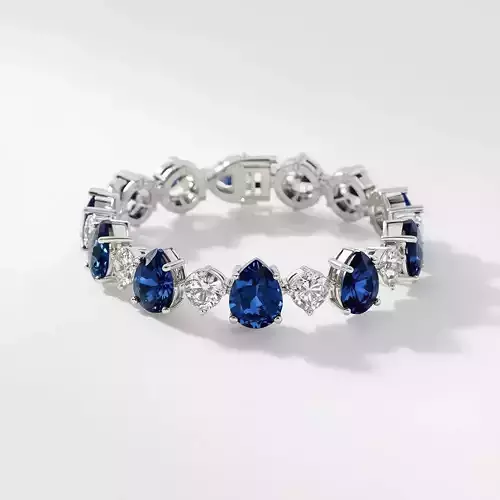 Sapphire Elegance Tennis Bracelet Luxury  Blue 