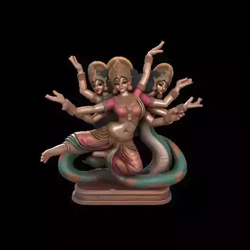 1966Indian Serpent Woman Dancer on Pedestal  magic