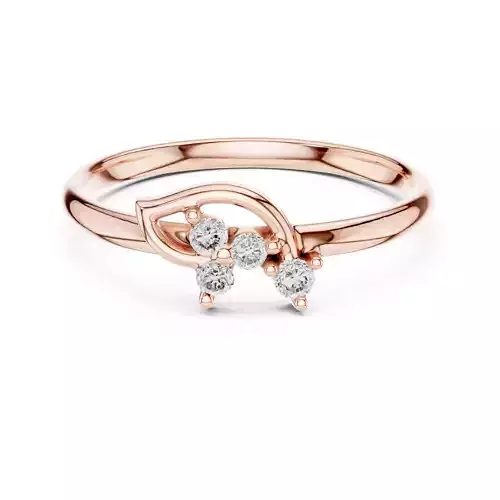 Four Round Diamond Eye Shape Engagement  Ring 3DM STL Video