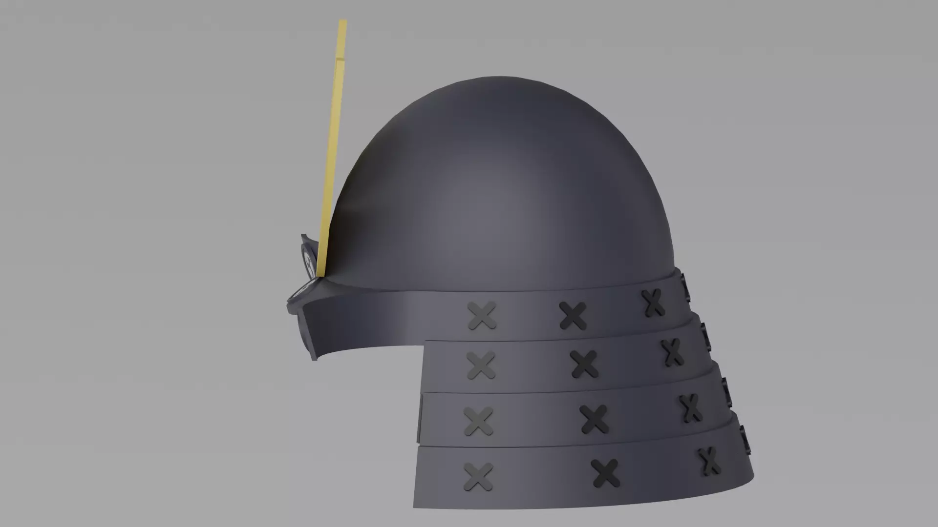 Cartoon Samurai Helmet 3D model_3
