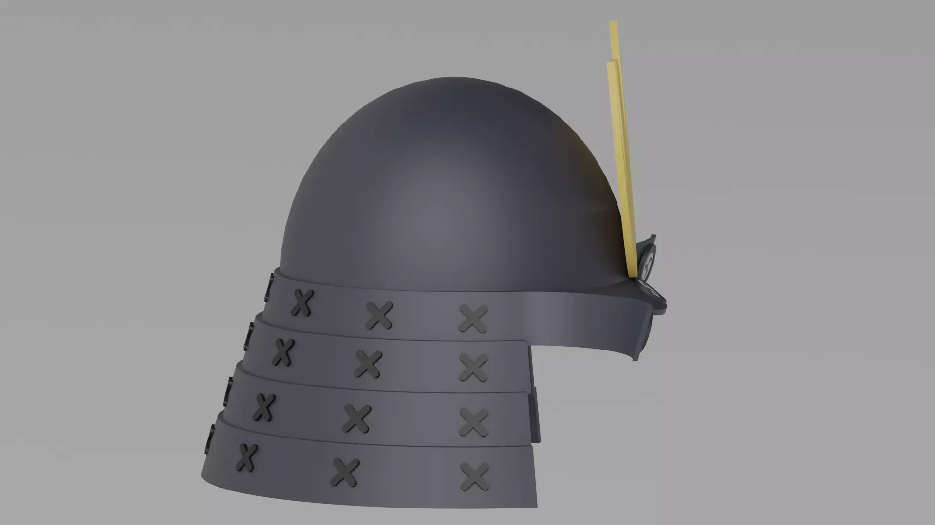 Cartoon Samurai Helmet 3D model_9