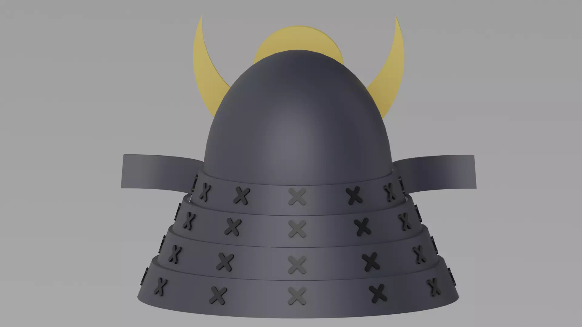 Cartoon Samurai Helmet 3D model_6