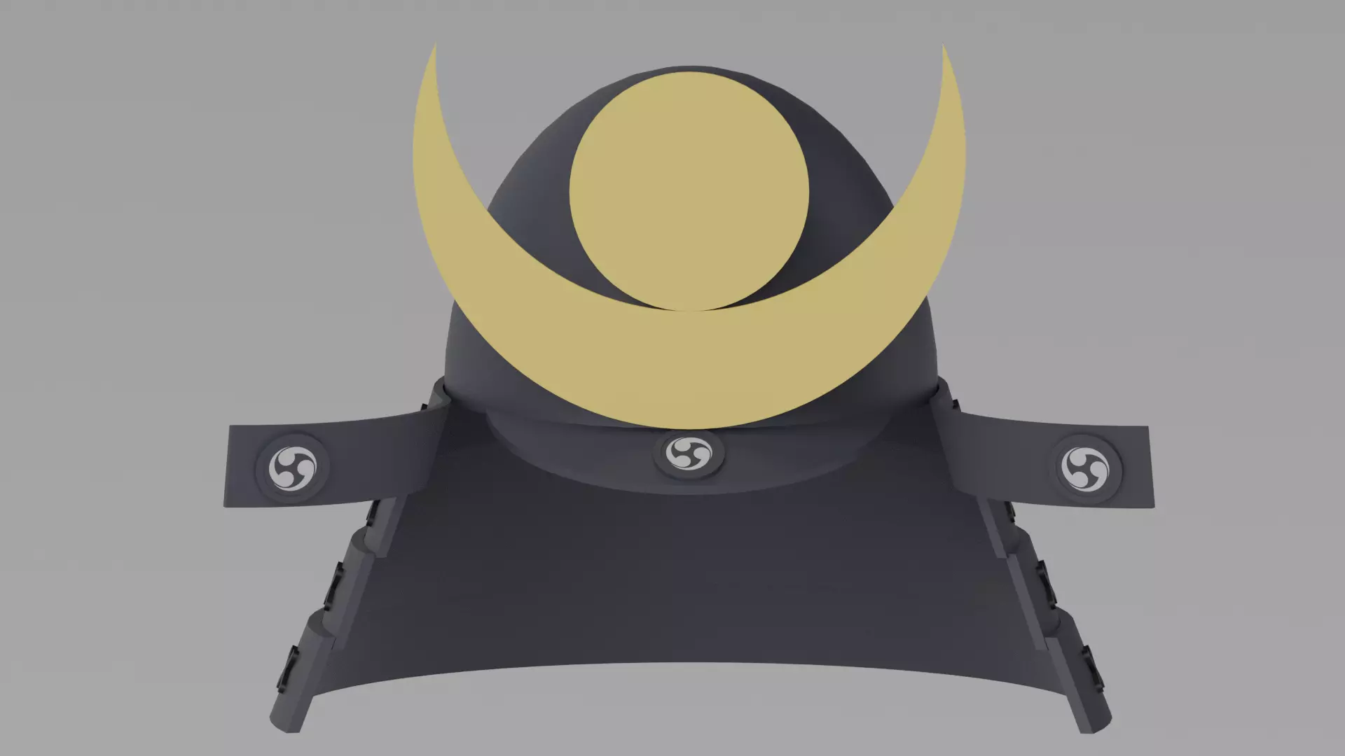 Cartoon Samurai Helmet 3D model_0