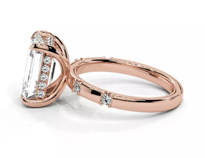 Emerald engagement ring 3D print model_19