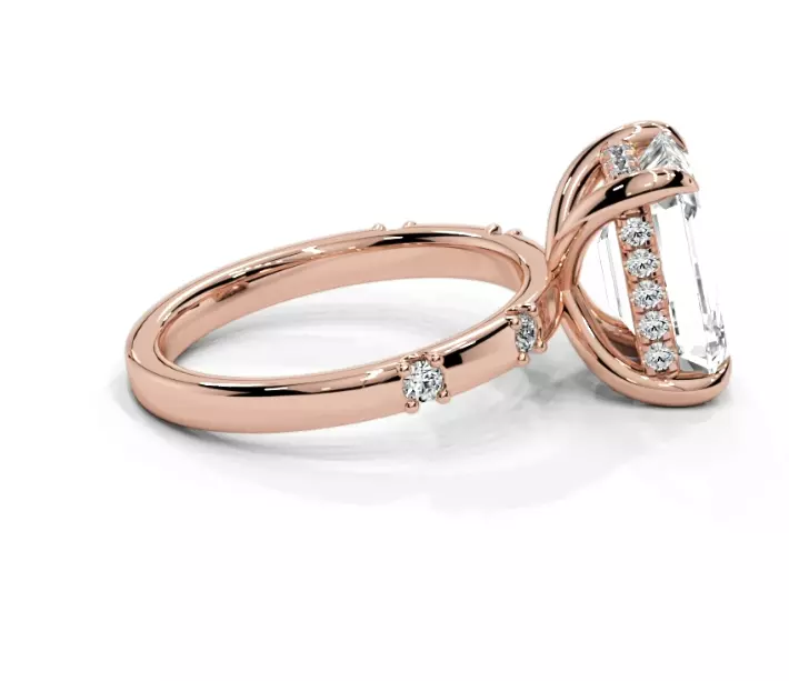 Emerald engagement ring 3D print model_21