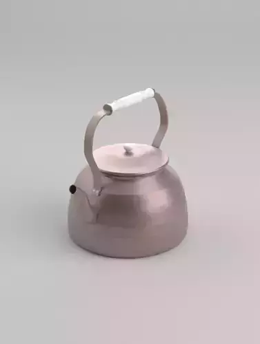 Vintage Metal Teapot with Handle - 3D Model