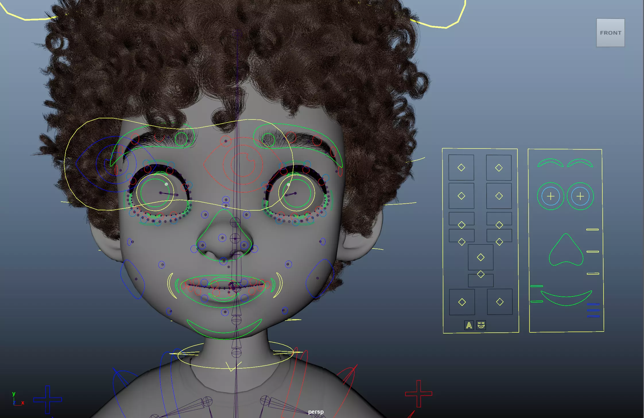 Cartoon Black Boy Rigged 3D model_66