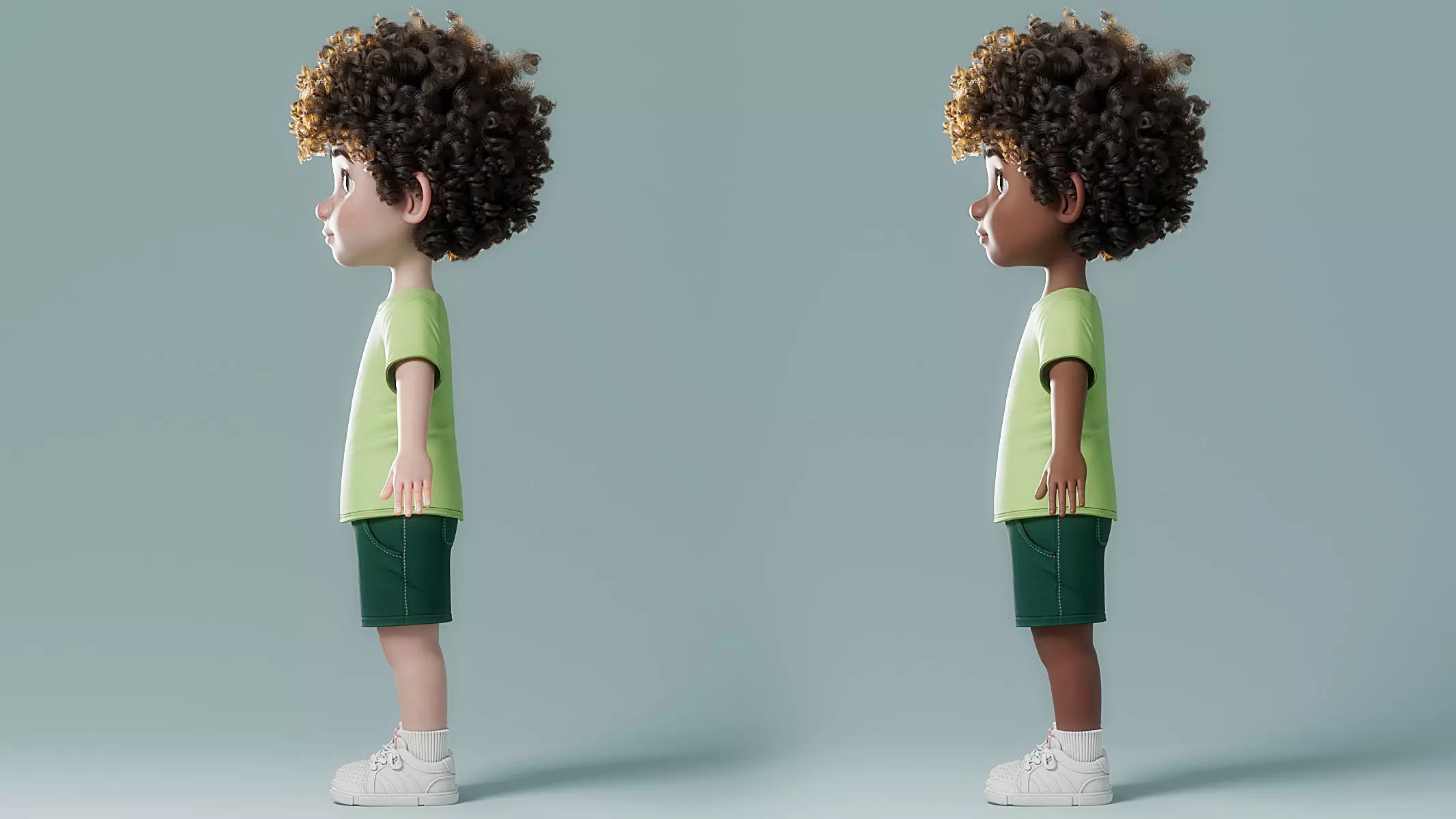 Cartoon Black Boy Rigged 3D model_39