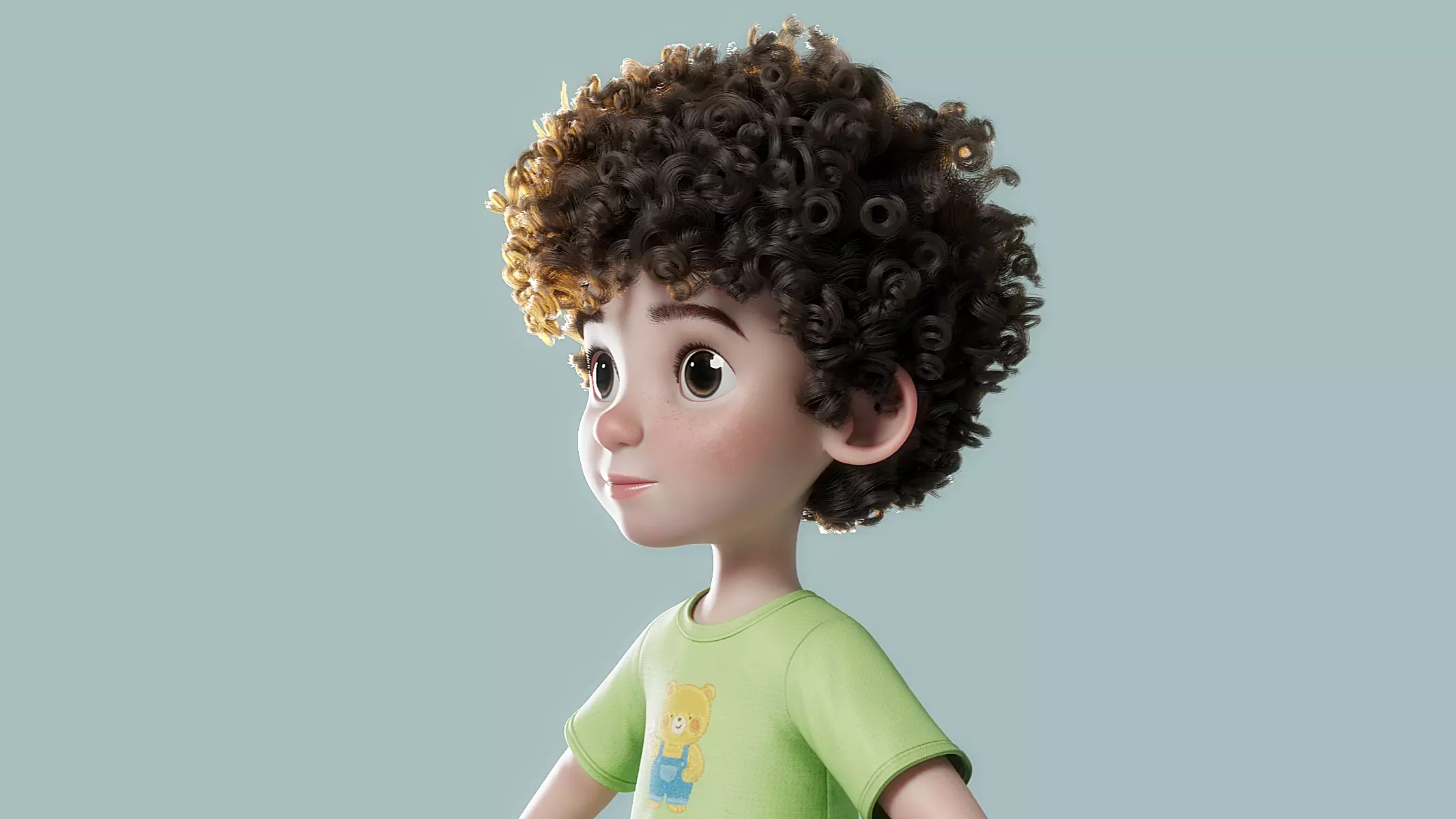 Cartoon Black Boy Rigged 3D model_27