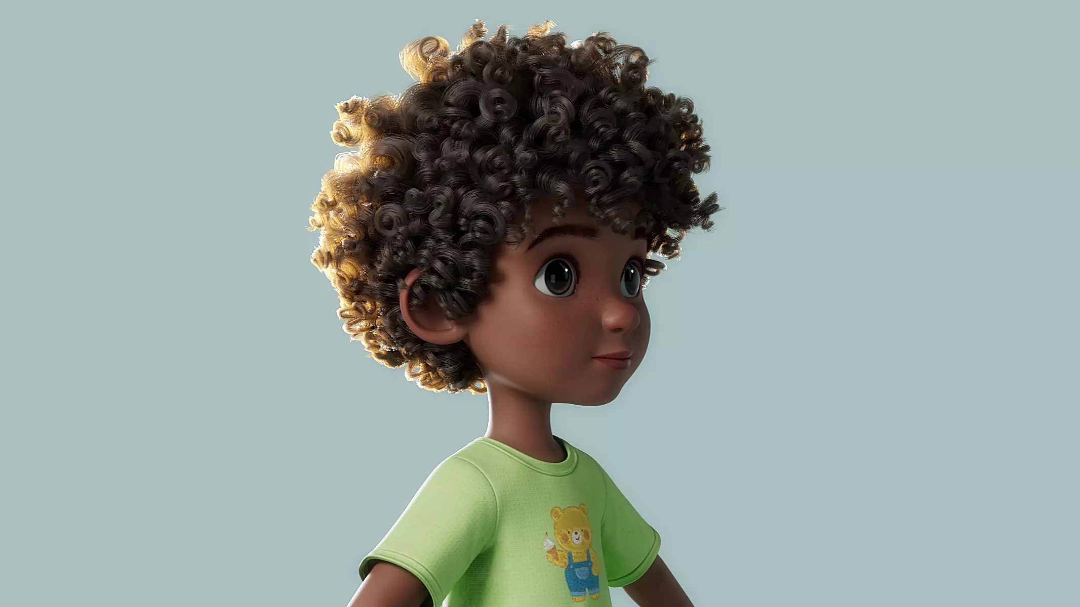 Cartoon Black Boy Rigged 3D model_14
