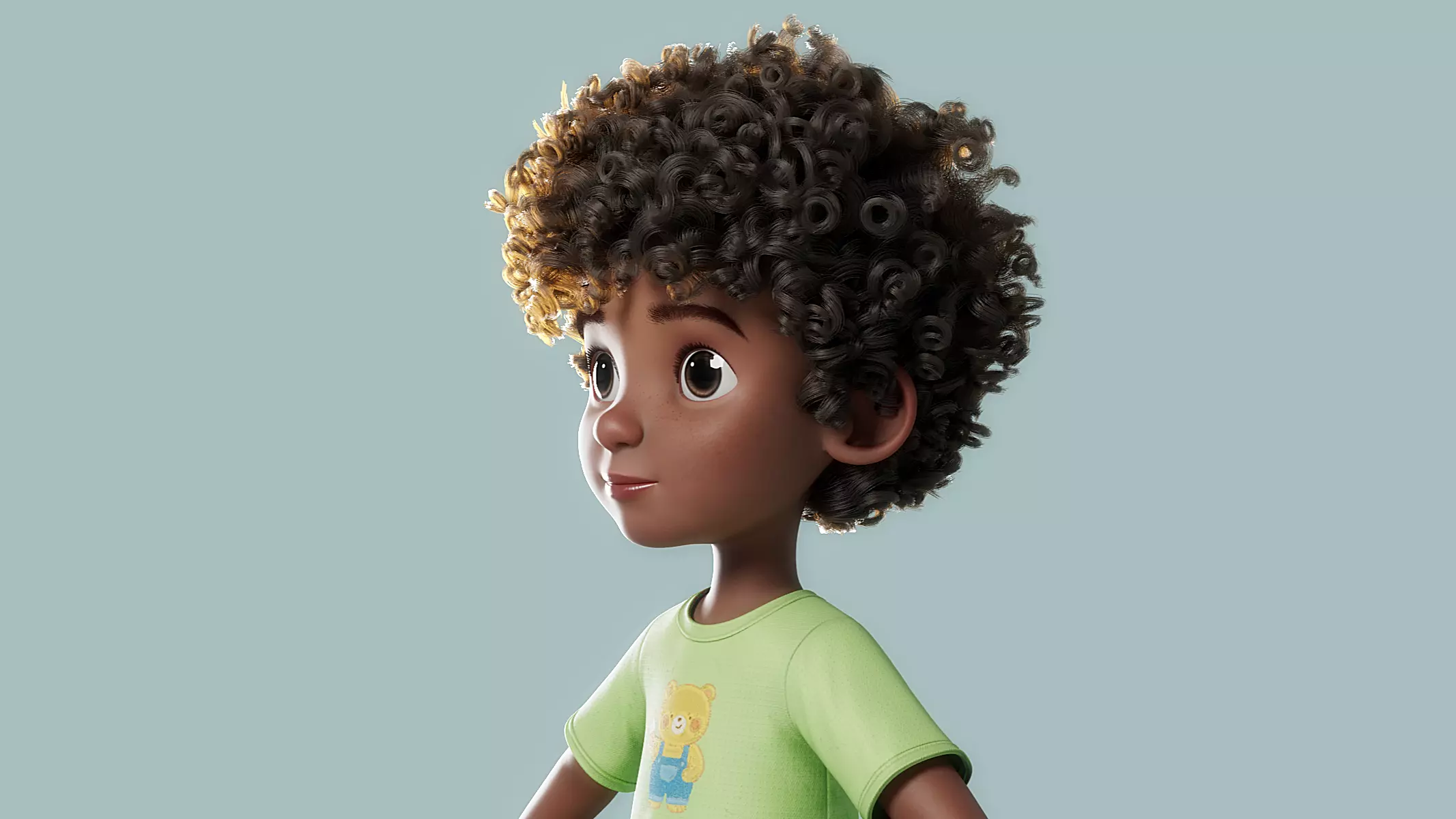 Cartoon Black Boy Rigged 3D model_15