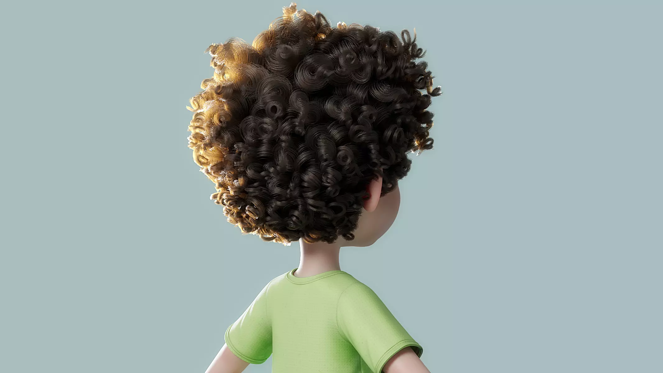 Cartoon Black Boy Rigged 3D model_29