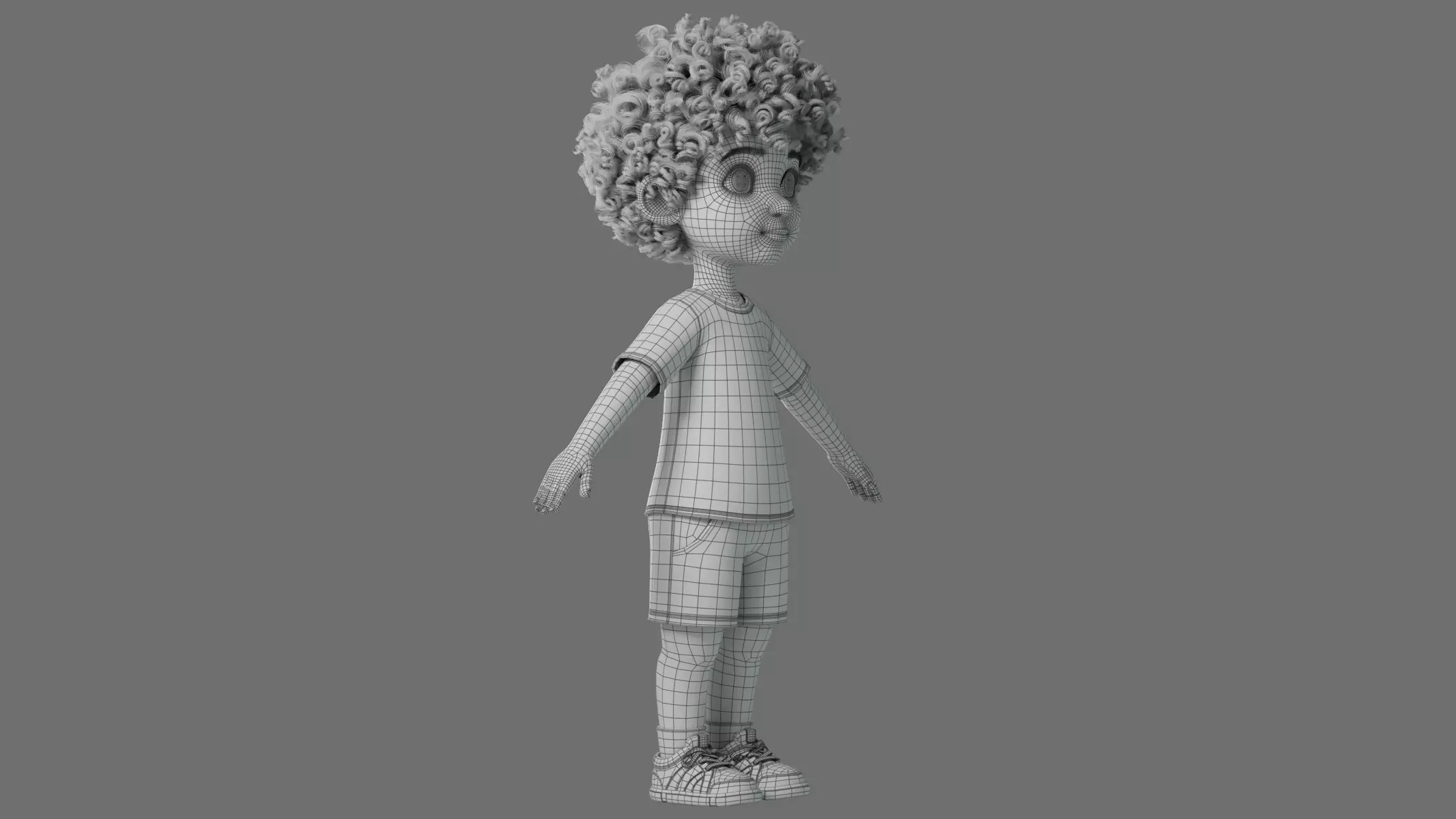 Cartoon Black Boy Rigged 3D model_63