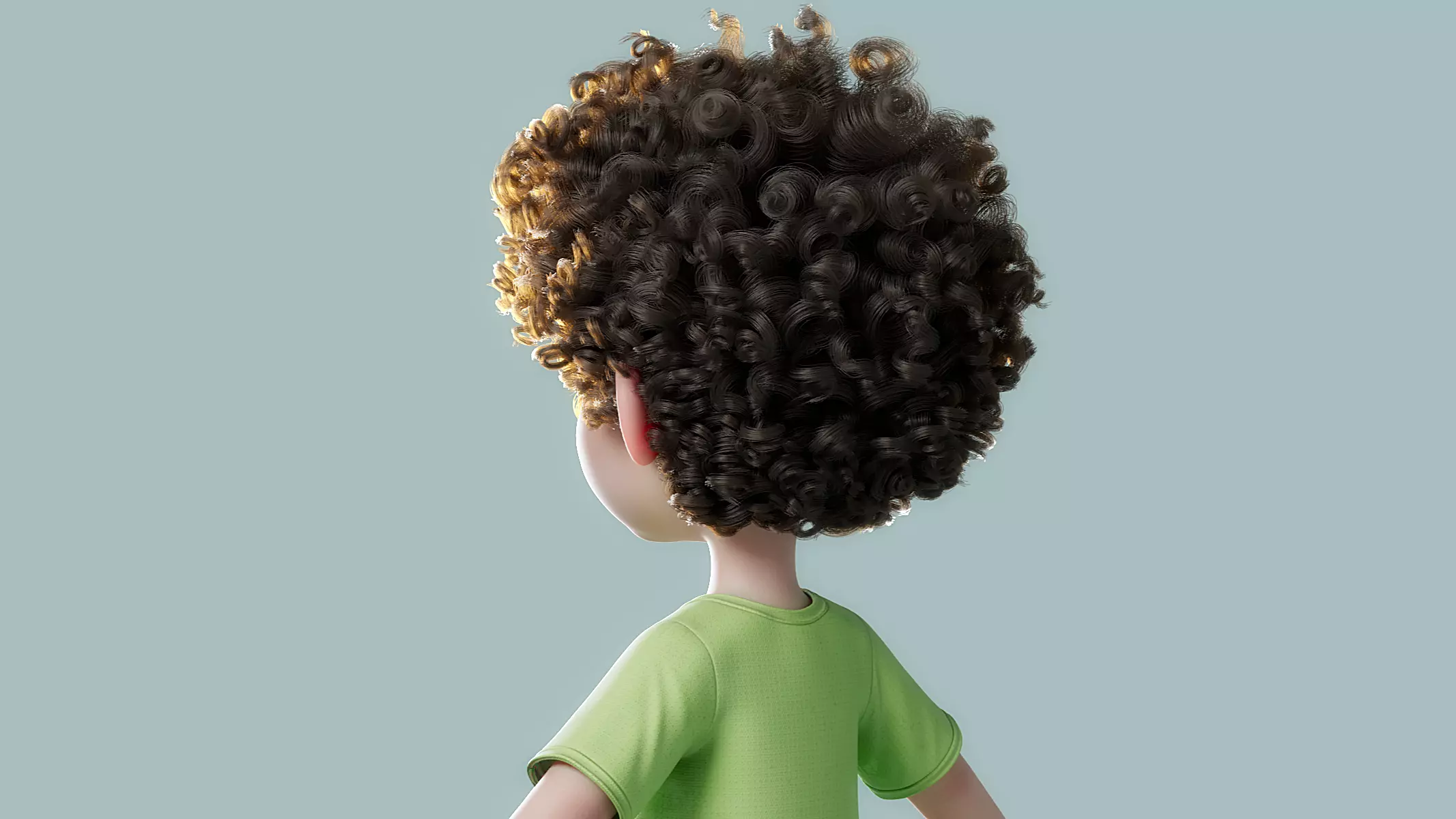 Cartoon Black Boy Rigged 3D model_30