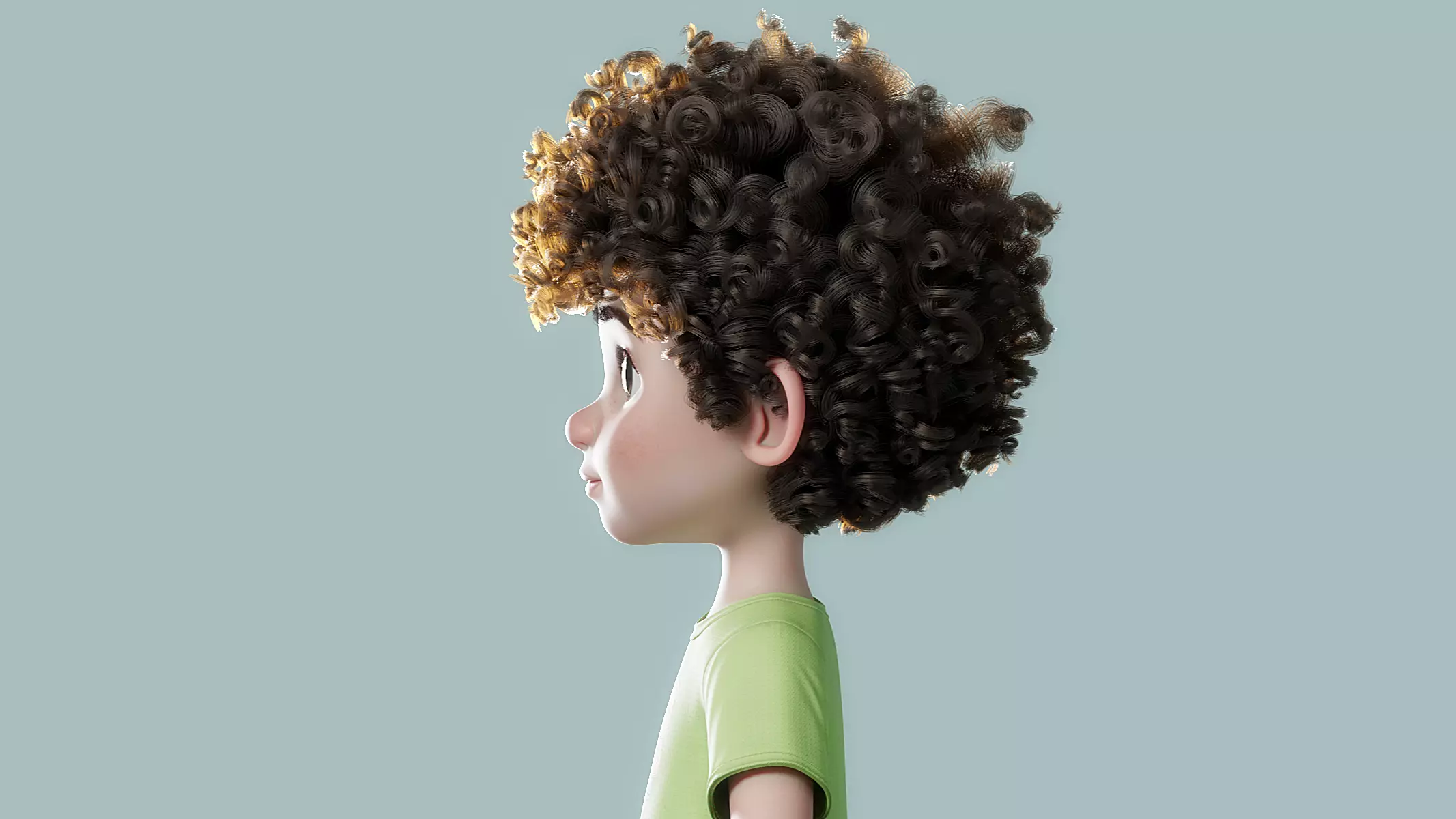 Cartoon Black Boy Rigged 3D model_25