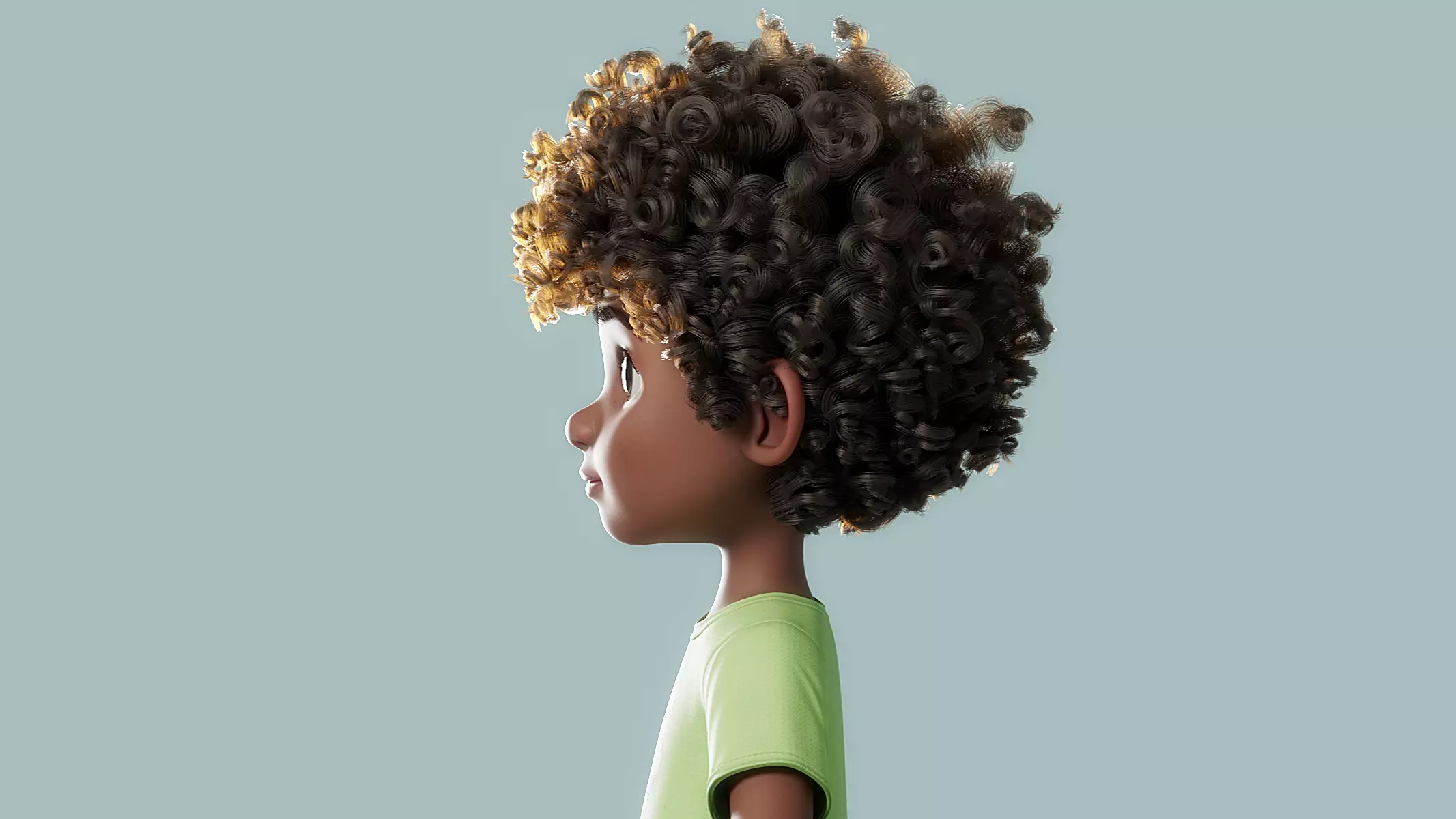 Cartoon Black Boy Rigged 3D model_16