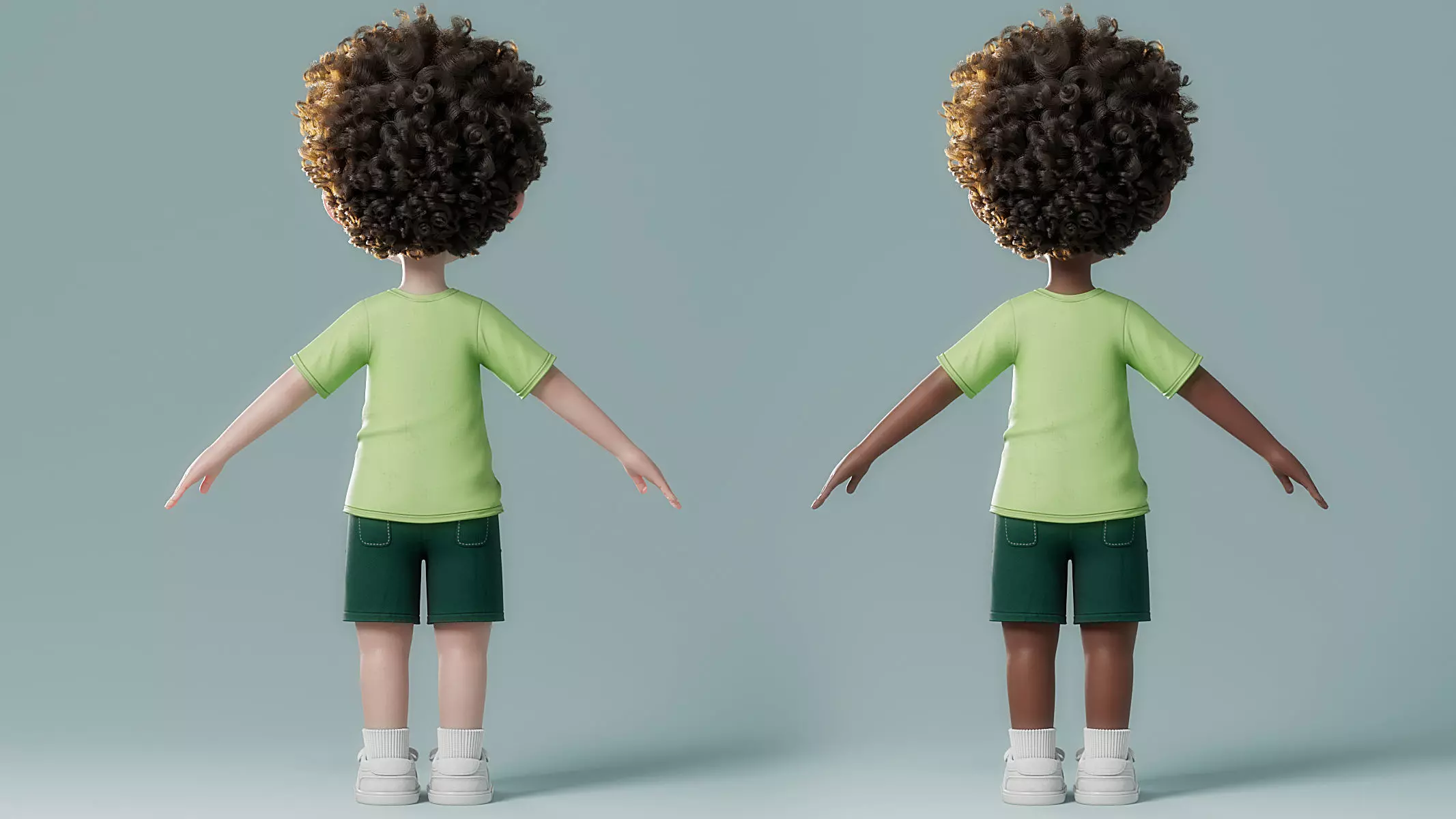 Cartoon Black Boy Rigged 3D model_40