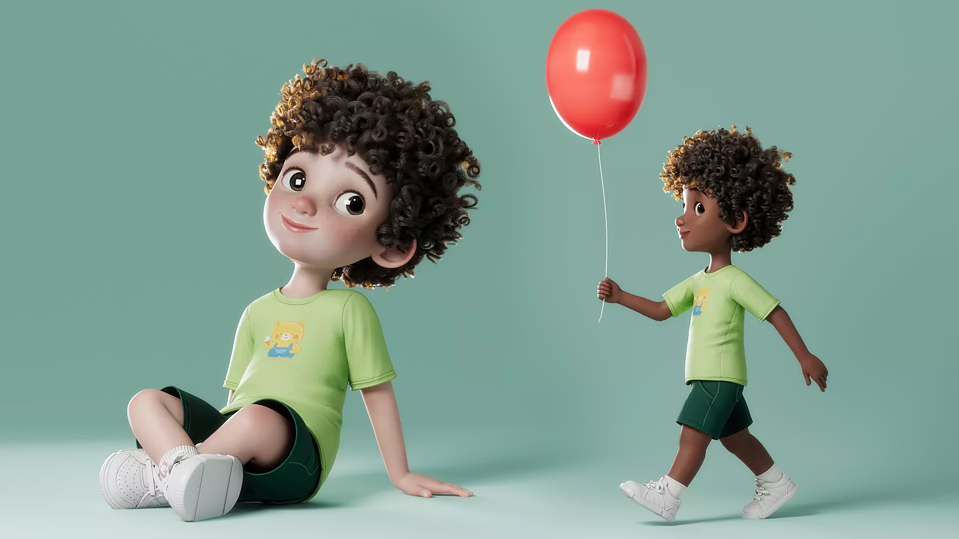 Cartoon Black Boy Rigged 3D model_5