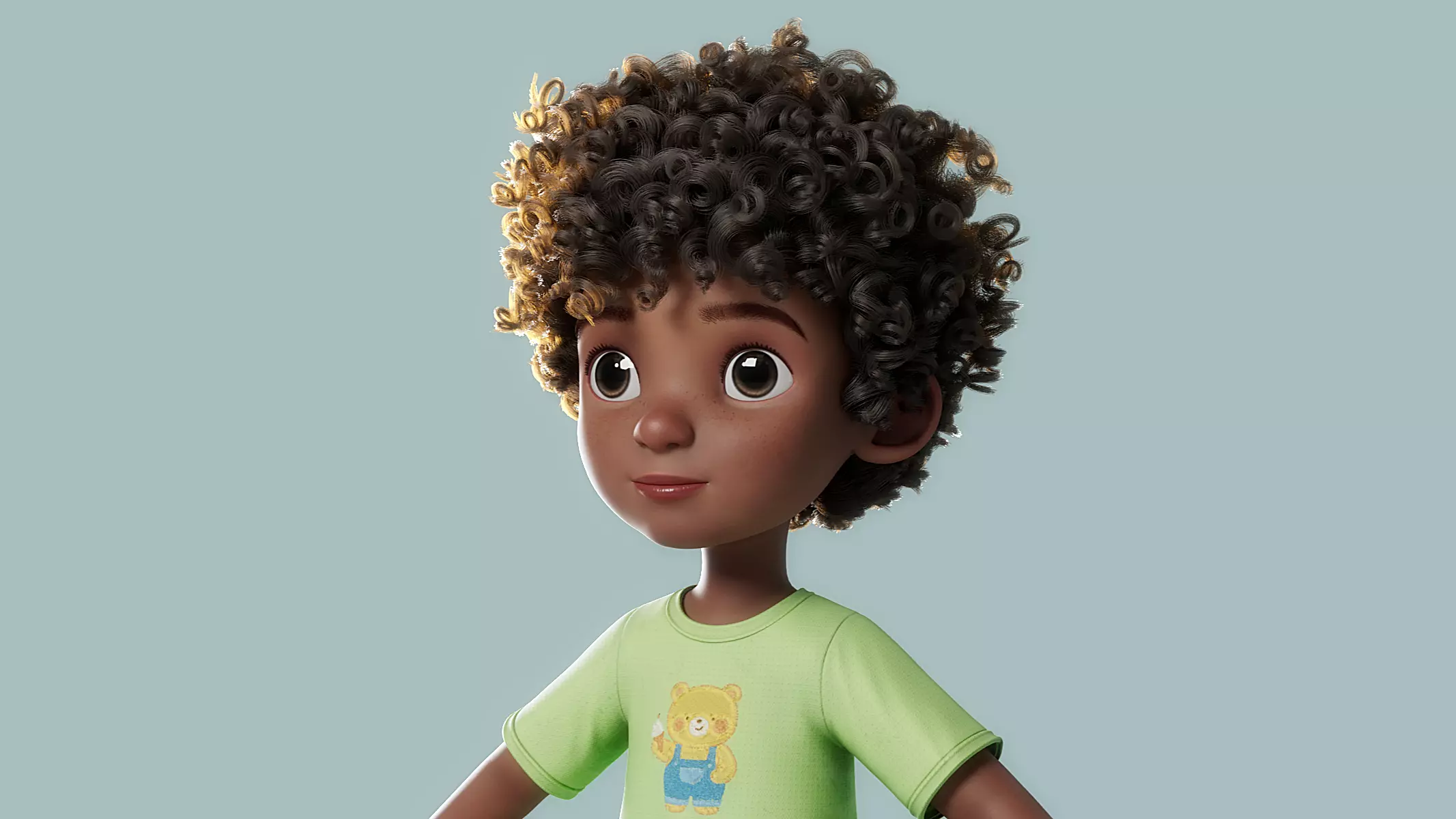 Cartoon Black Boy Rigged 3D model_21