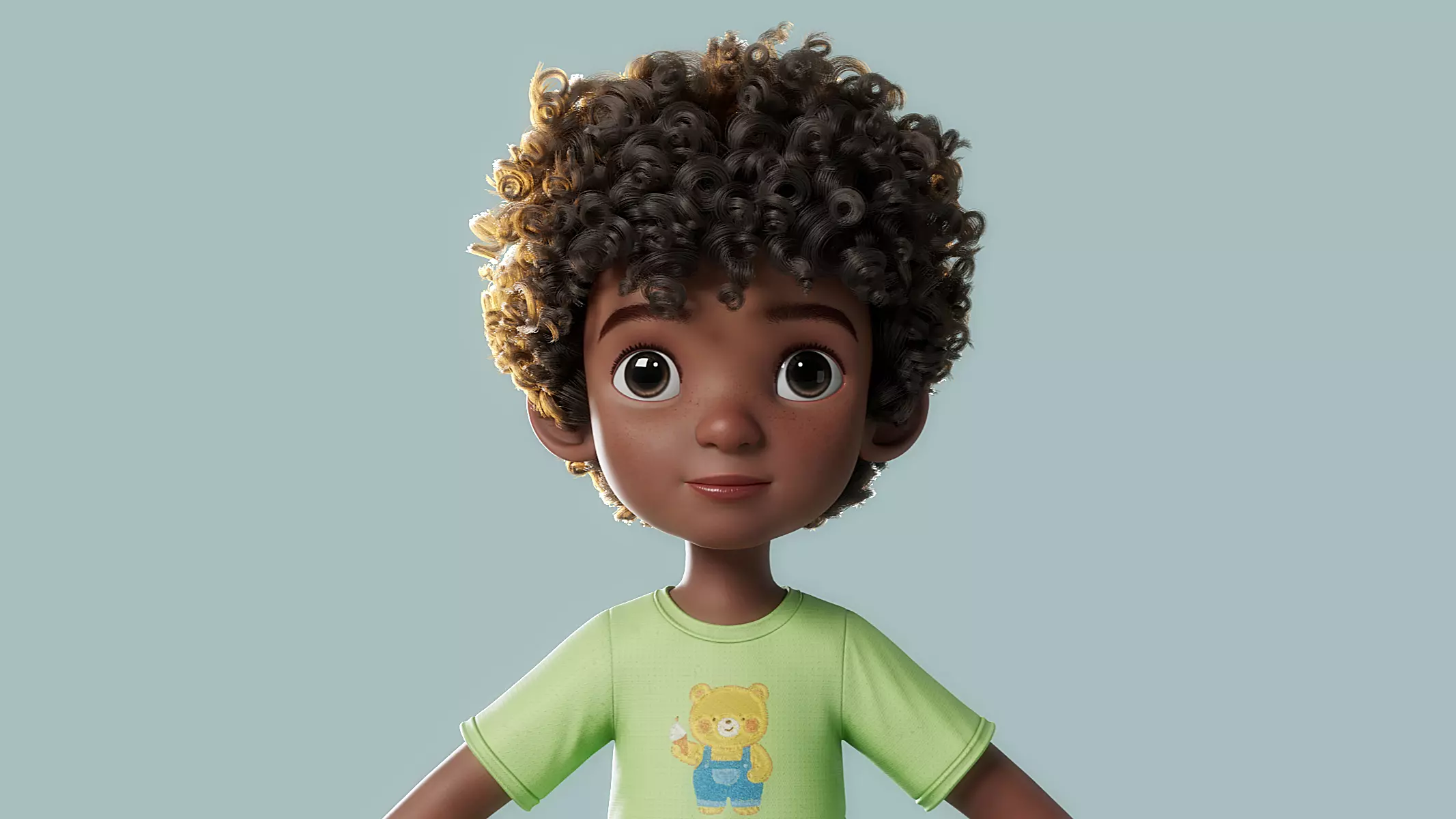 Cartoon Black Boy Rigged 3D model_13