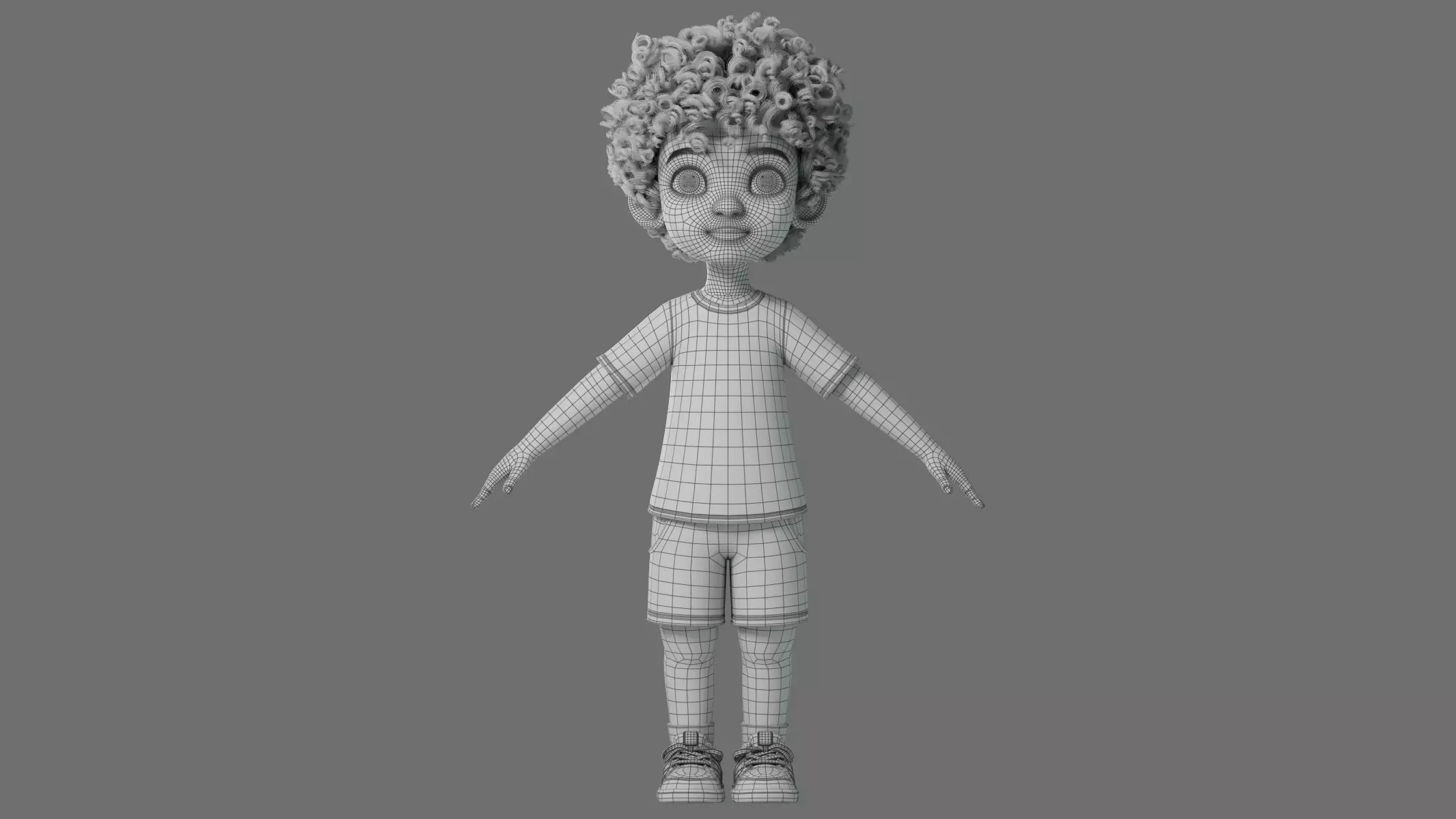 Cartoon Black Boy Rigged 3D model_62