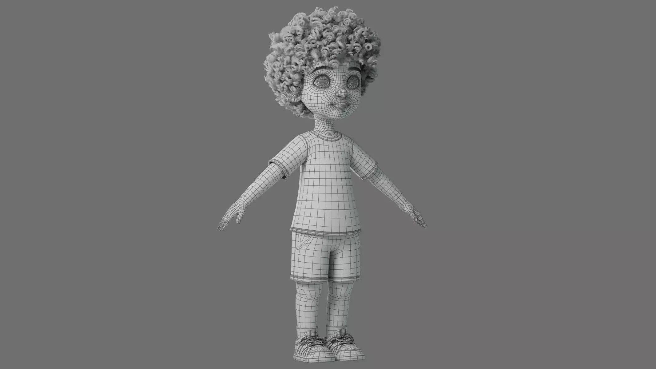 Cartoon Black Boy Rigged 3D model_59