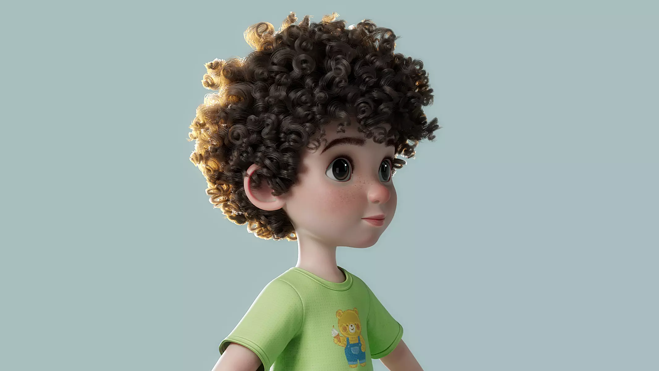 Cartoon Black Boy Rigged 3D model_23