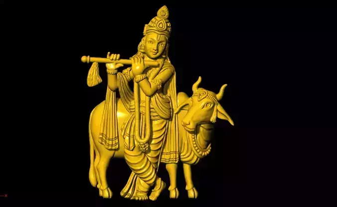 KRISHNA WITH COW 3D MODEL