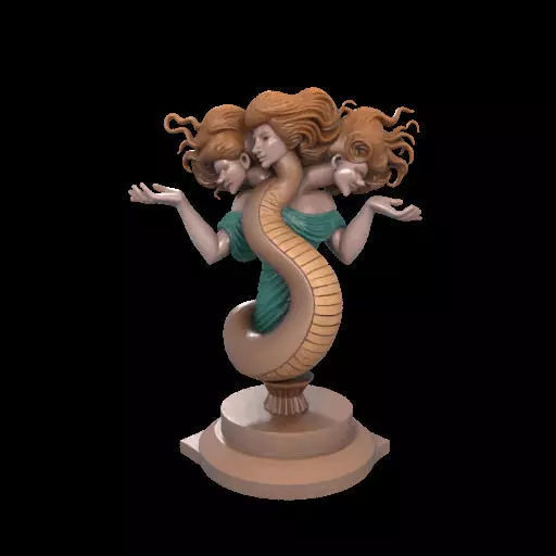 1967 Serpent Woman Dancer on Pedestal magic 3D print model