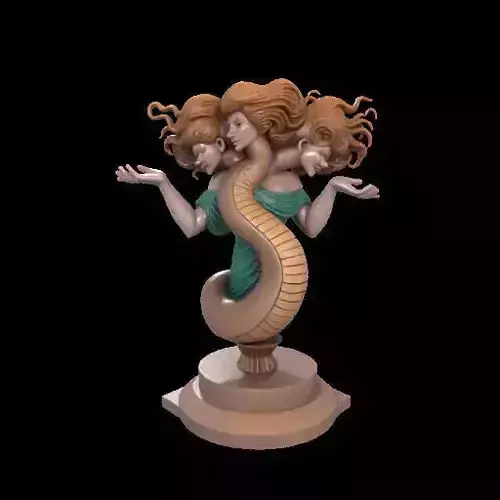 1967  Serpent Woman Dancer on Pedestal  magic