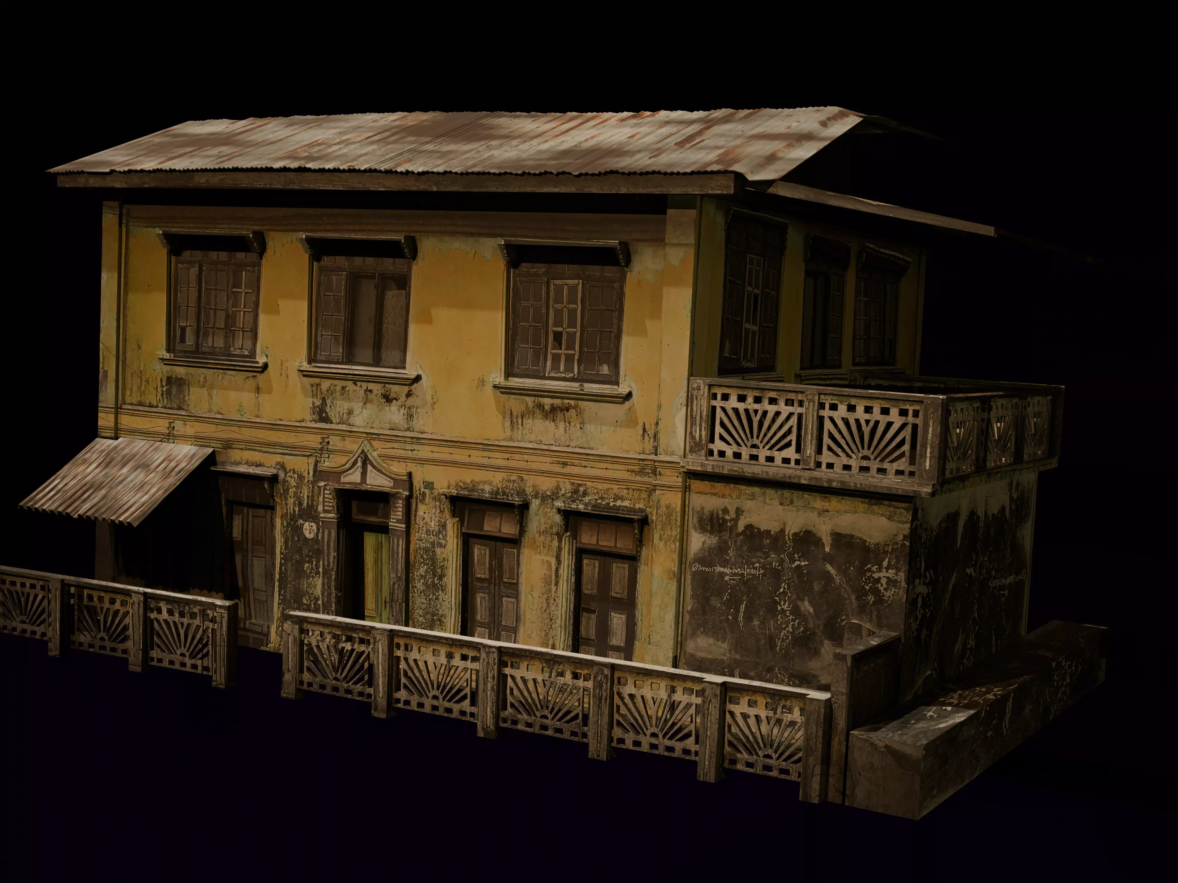 Old weathered house Free low-poly 3D model