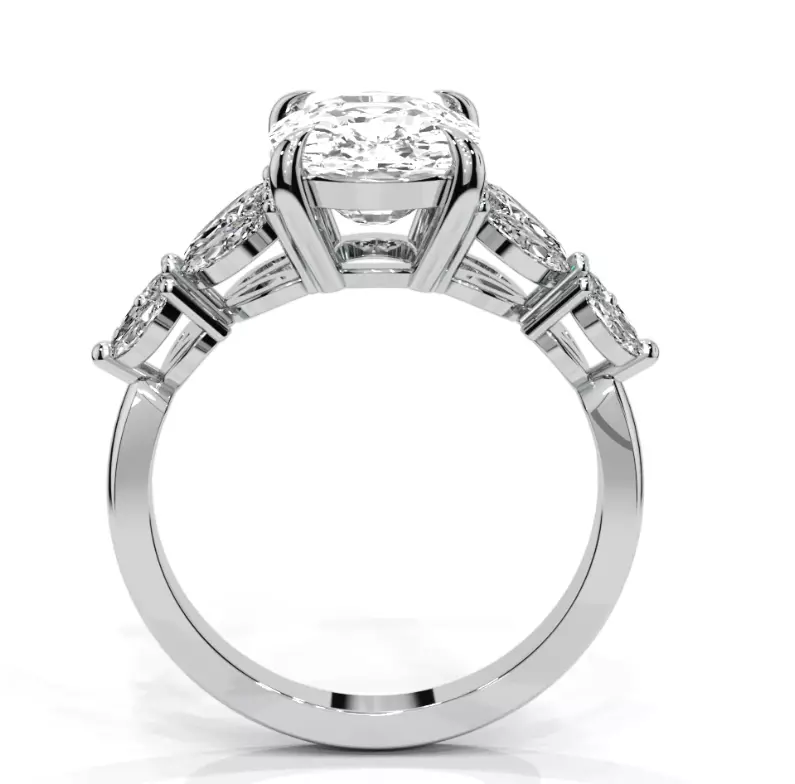 Cushion engagement ring 3D print model_11