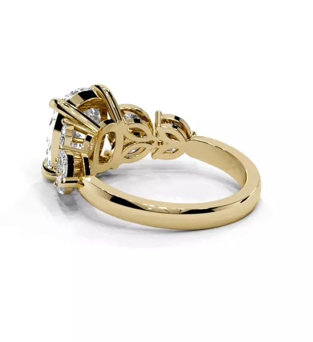 Cushion engagement ring 3D print model_16