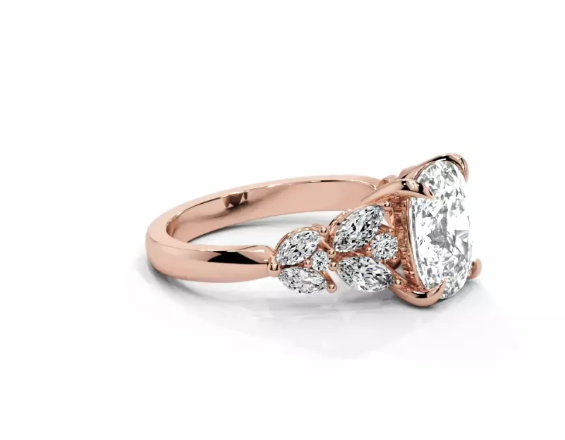 Cushion engagement ring 3D print model_1