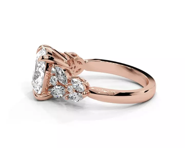 Cushion engagement ring 3D print model_23