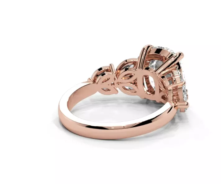 Cushion engagement ring 3D print model_25