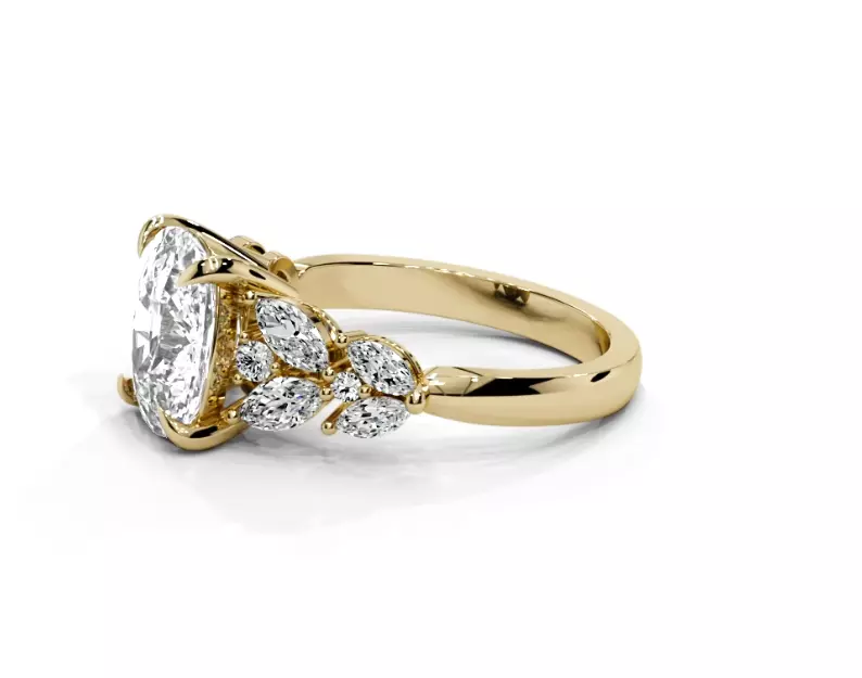 Cushion engagement ring 3D print model_15