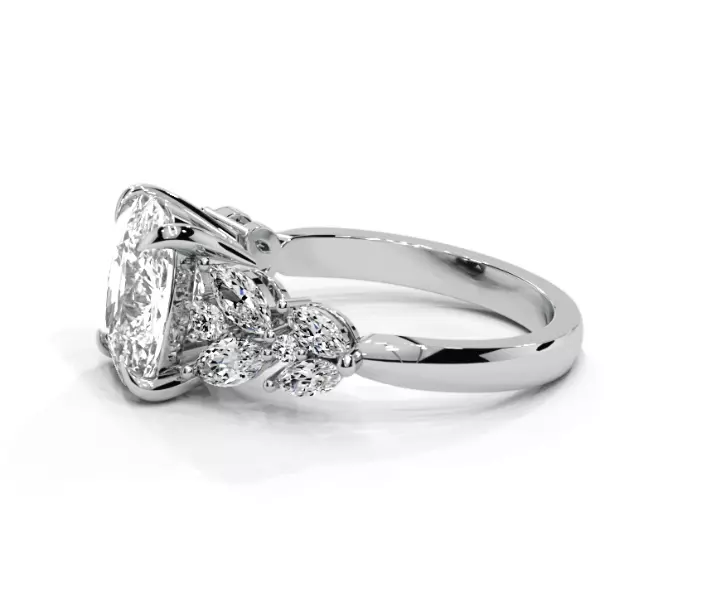 Cushion engagement ring 3D print model_5