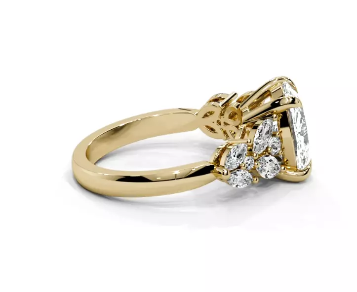 Cushion engagement ring 3D print model_18