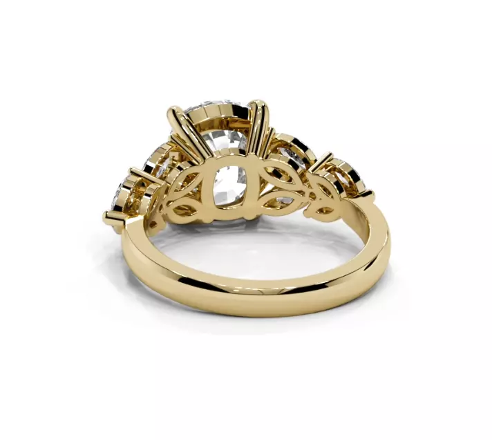 Cushion engagement ring 3D print model_17